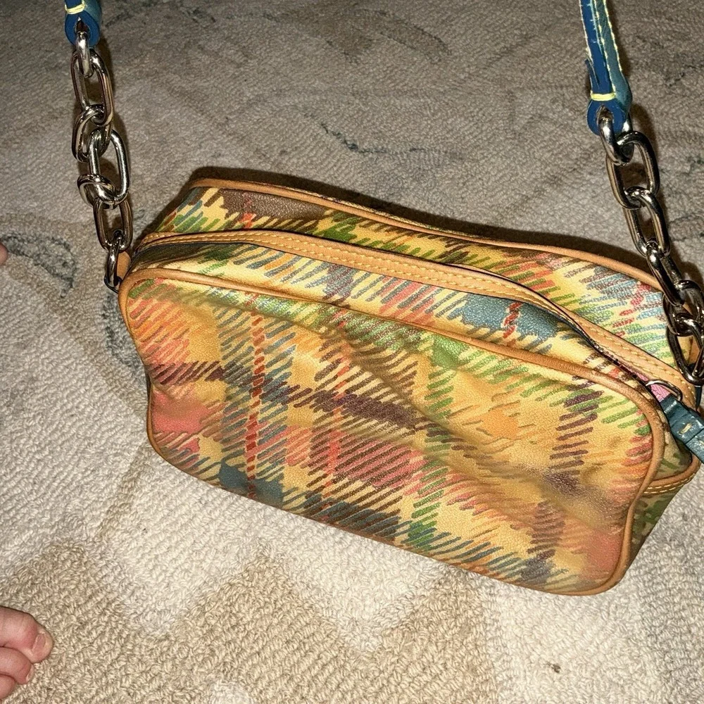 Dooney & Bourke Y2K Multicolor‎ Plaid Baguette Shoulder Bag
